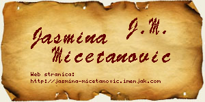 Jasmina Mičetanović vizit kartica